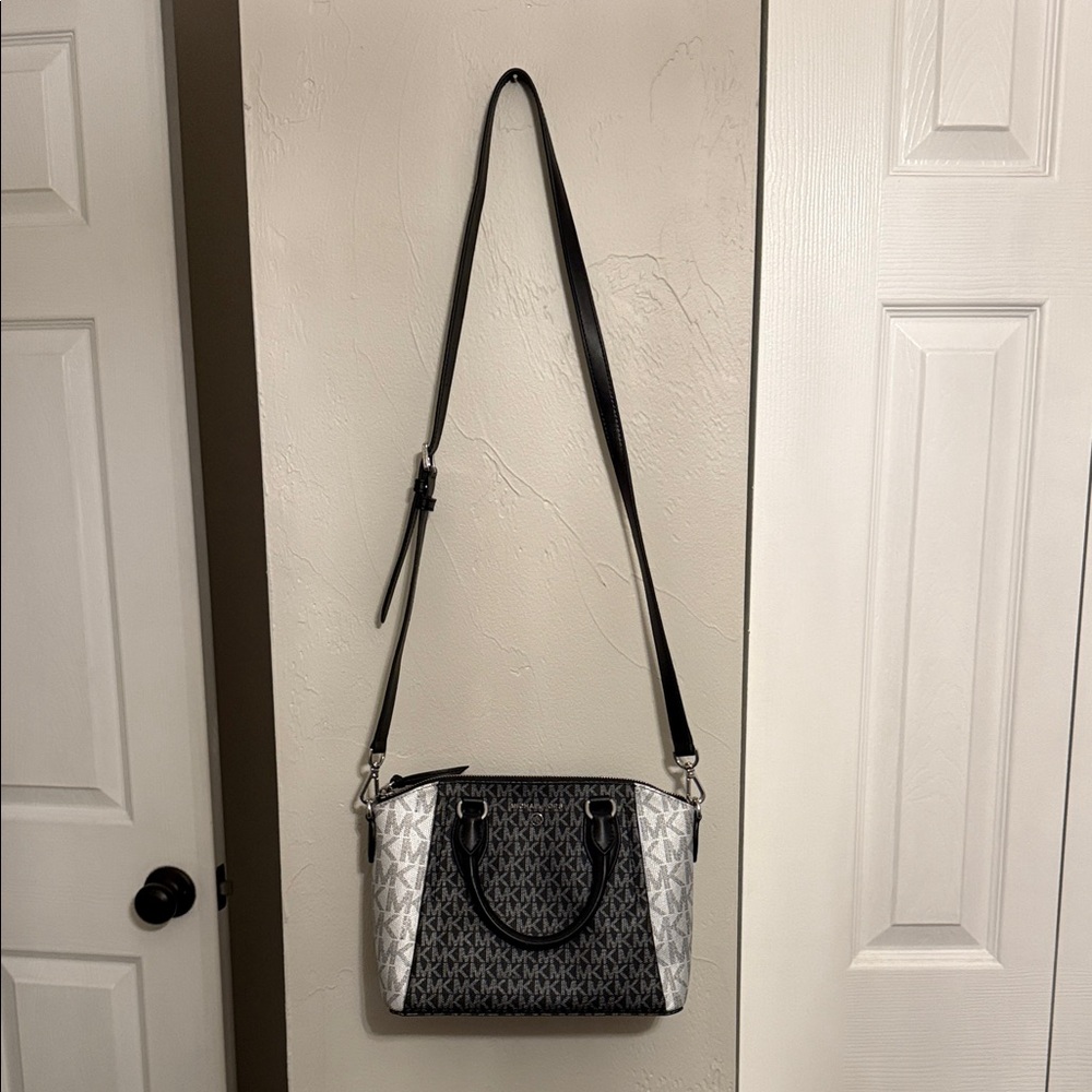 Michael Kors Sienna Black and White with Silver accents